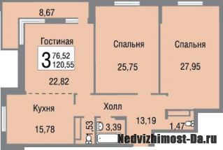 Продажа 3-комнатной квартиры ЖК Татьянин парк, Боровское шоссе, Новая Москва