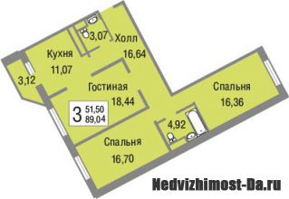 Продается 3-к. кв-ра, монолитно-кирпичном доме, 2,7 км. от. МКАДА, г. Видное.е